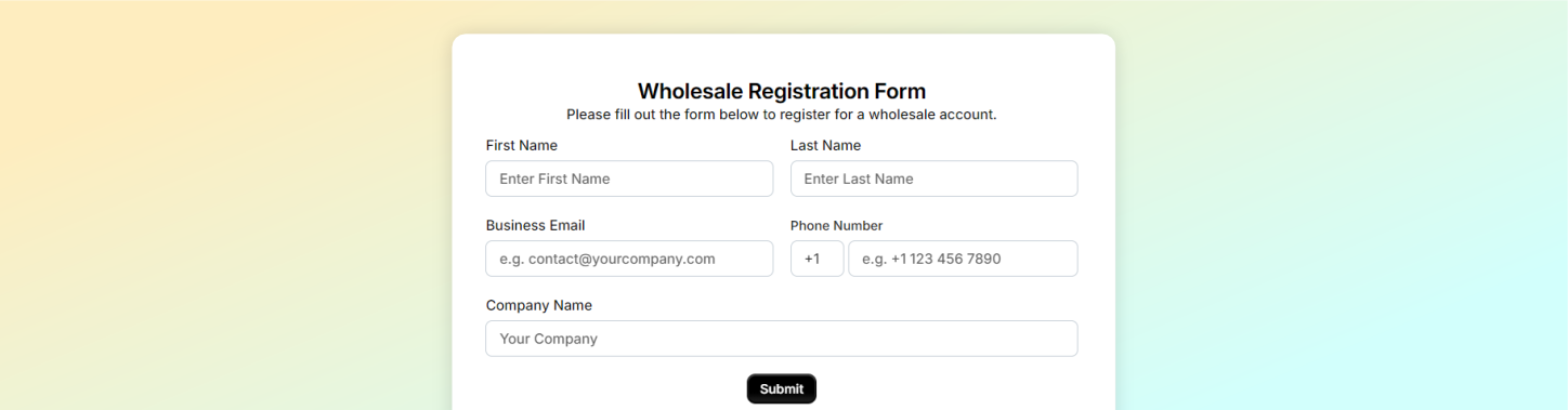 B2B Registration Forms