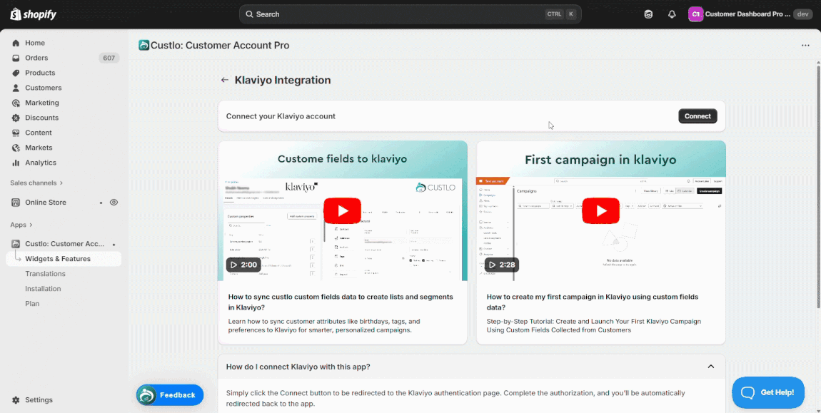 Klaviyo Custlo Integration