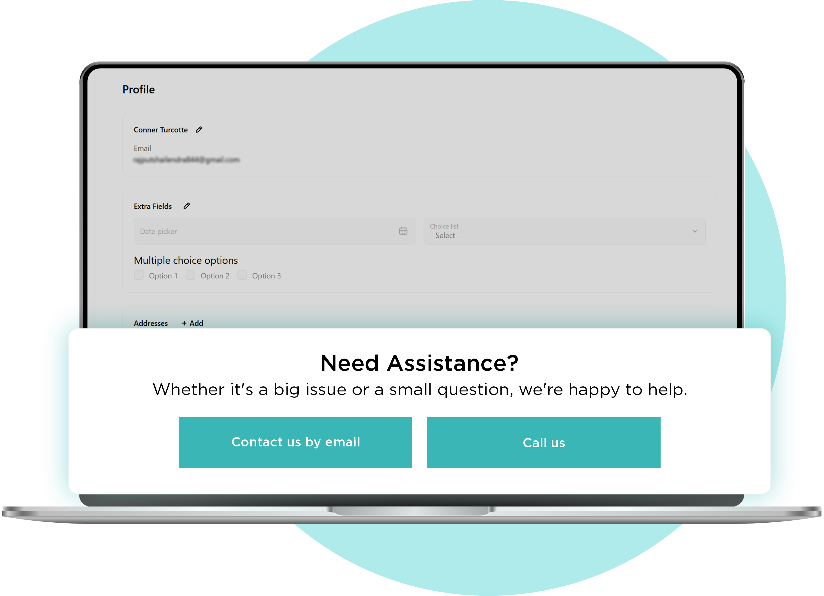 Contact Info with Customer Dashboard Pro